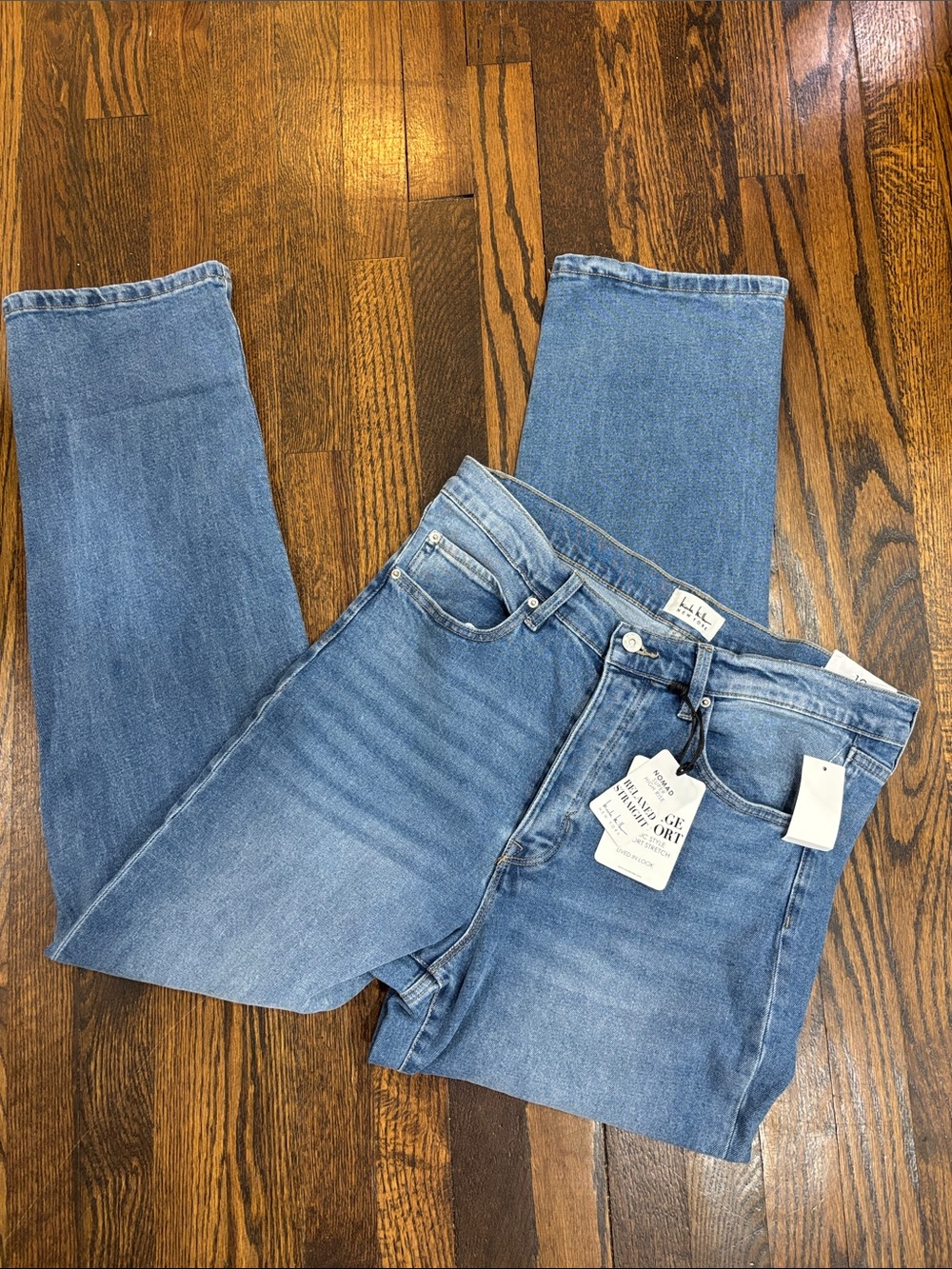 Nicole Miller Nomad high rise relaxed straight leg jeans size 12